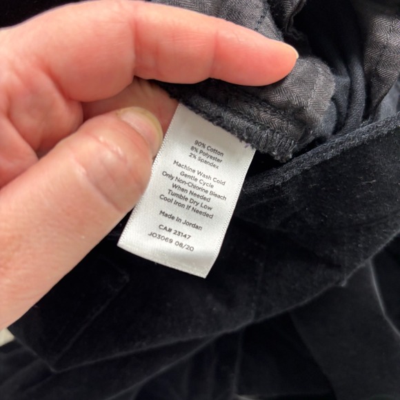 Talbots Women's 6P Black Velvet High Waist Straight Leg Pant Basic Classic - Picture 4 of 5